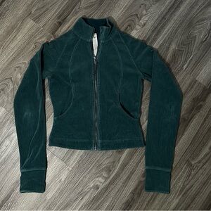 Lululemon scuba track jacket velvet cord